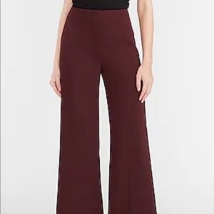 Express Merlot High Rise Wide Leg Trousers size 8R